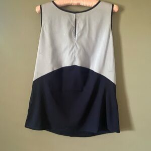 New York & Company Light Blue and Navy Colorblock Tank